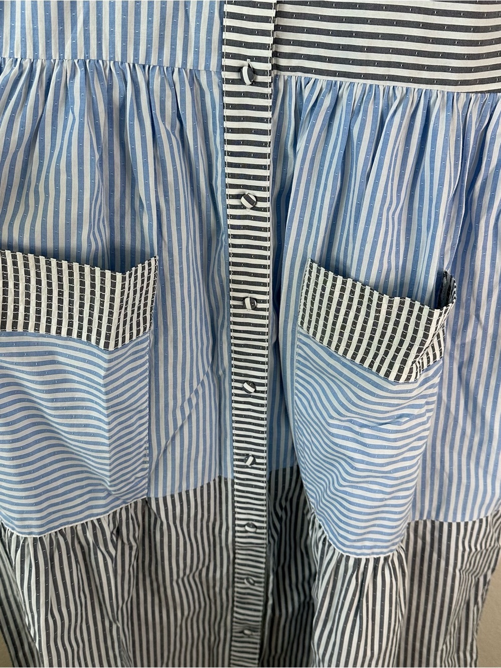 HUNTER BELL Sarah Midi Striped Dress in Croquet Stripe SZ L - Picture 3 of 5